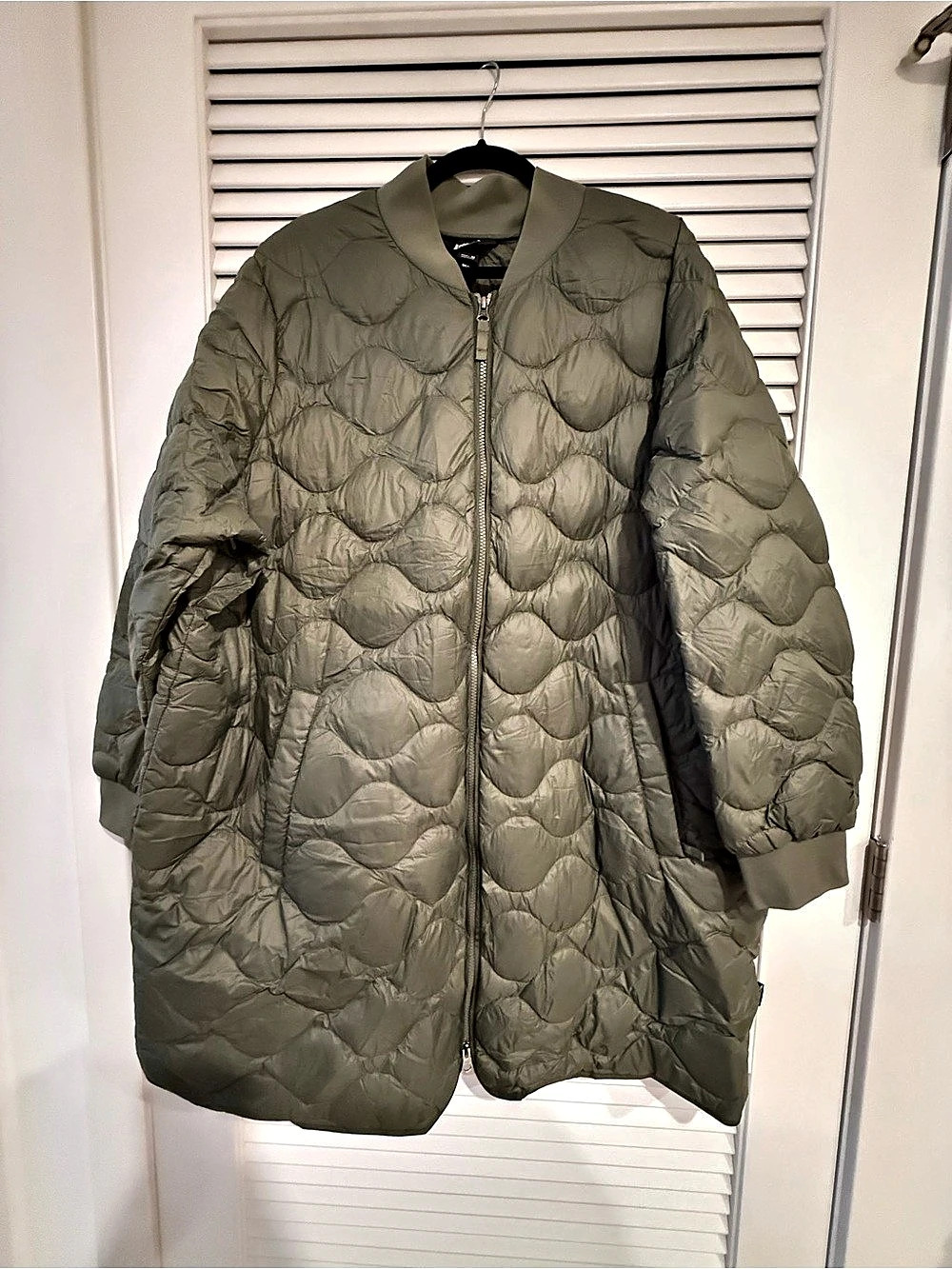 Eddie Bauer Women's GREEN Shaw Long Down Bomber Jacket Puffer Green 3X